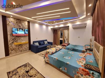 Luxuriously furnished hotel studio, fully air-conditioned, with all appliances and luxuries, in a prime location in Nasr City, on Abbas El Akkad Stree