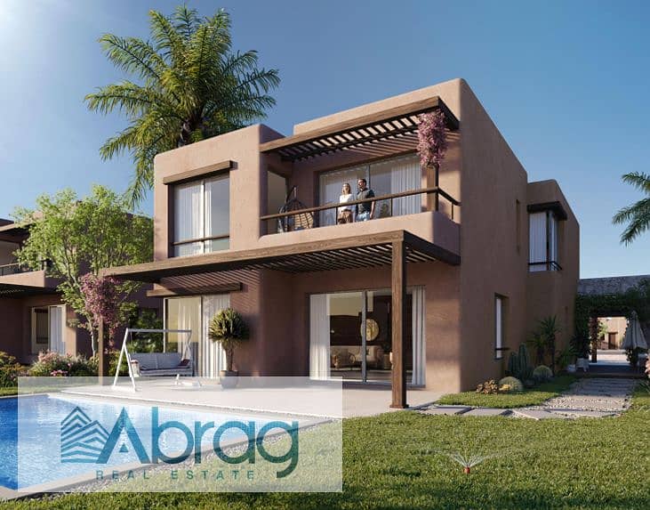 For sale, a villa with a lagoon view, installments over 10 years, Hacienda Blue, the first launch of the project at the opening price 0