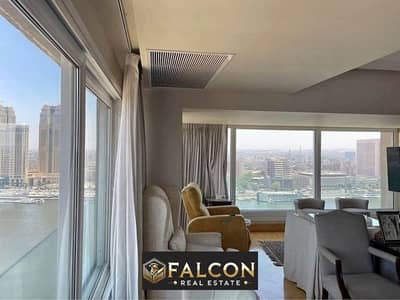 Hotel unit for sale, direct view on the Nile, finished with air conditioners and furniture, on the Maadi Corniche, after Hilton, next to Al Salam Inte