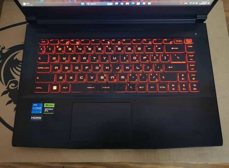 gaming msi labtop gf63thin core i5 11400H 6core 3