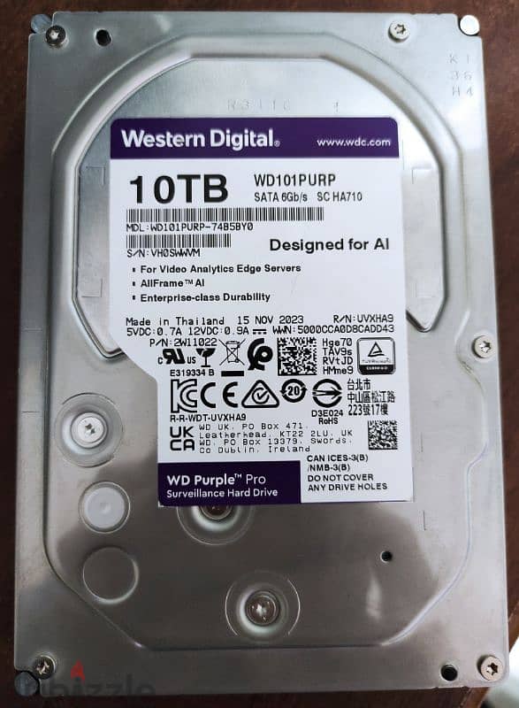 Western Digital purple hard drive 10 TB - هارد 10 تيرا ويسترن ديجيتال 0