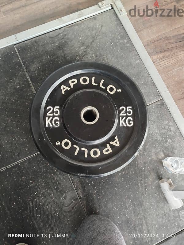 150 kilos Black Bumper APOLLO Plate set 1