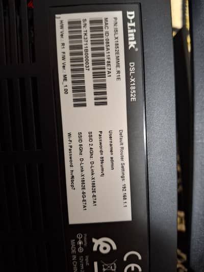 DLink DSL-X1852E wifi6 modem for sale