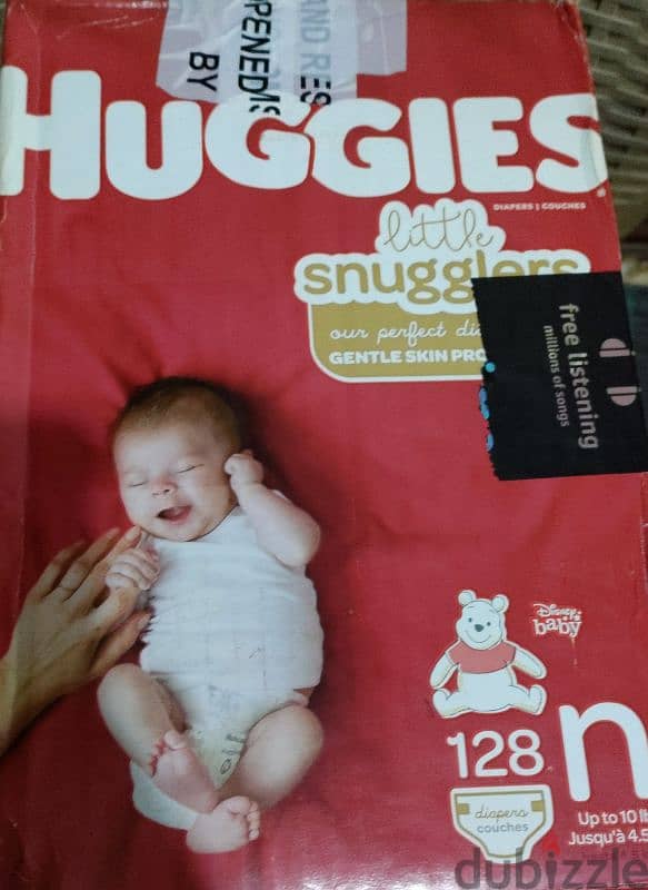 Huggies new born 128 diapers 1