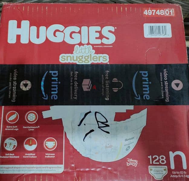 Huggies new born 128 diapers 2