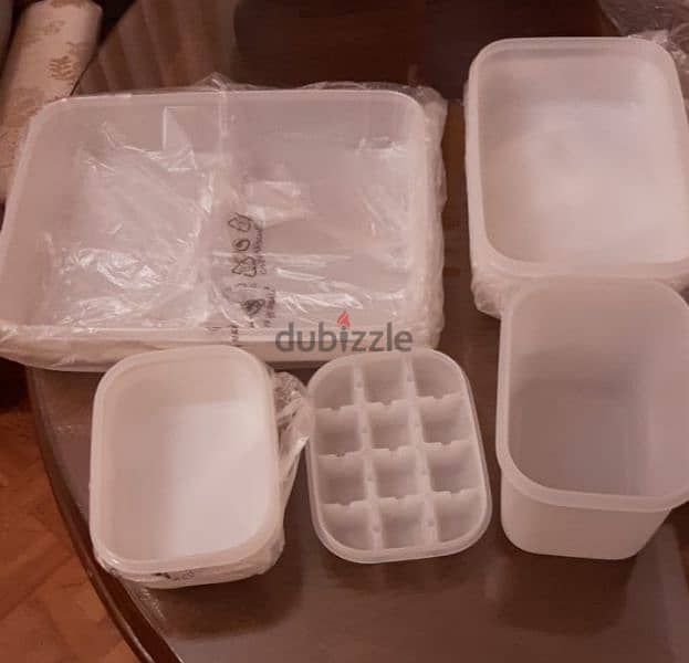 طقم تابروير ٧قطع متنوعة للفريزر و الثلاجة بالغطاء Tupperware 1