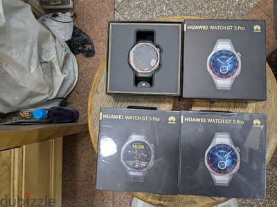 Huawei Watch GT 5 Pro Titanium Black جديد متبرشم بضمان الوكيل