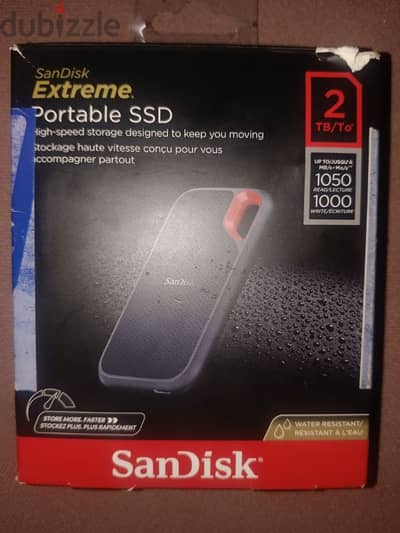 SanDisk 2 TB extreme portable SSD 1050 ميجابايت