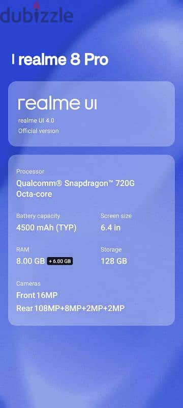 موبايل realme 8 pro للبيع حالته كانه جديد بدون اي خدوش 3
