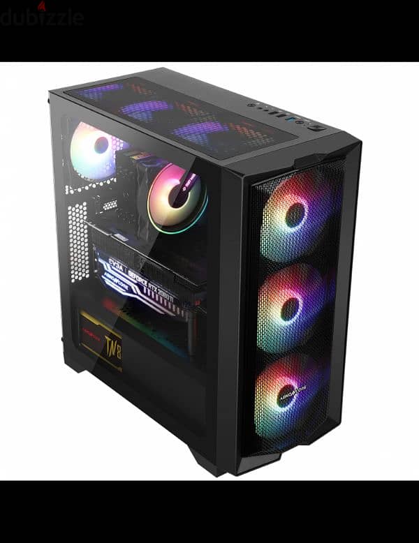 كيسة ABKONCORE H450X RGB 4 Fan معاها باور power :  MT 700 W 0