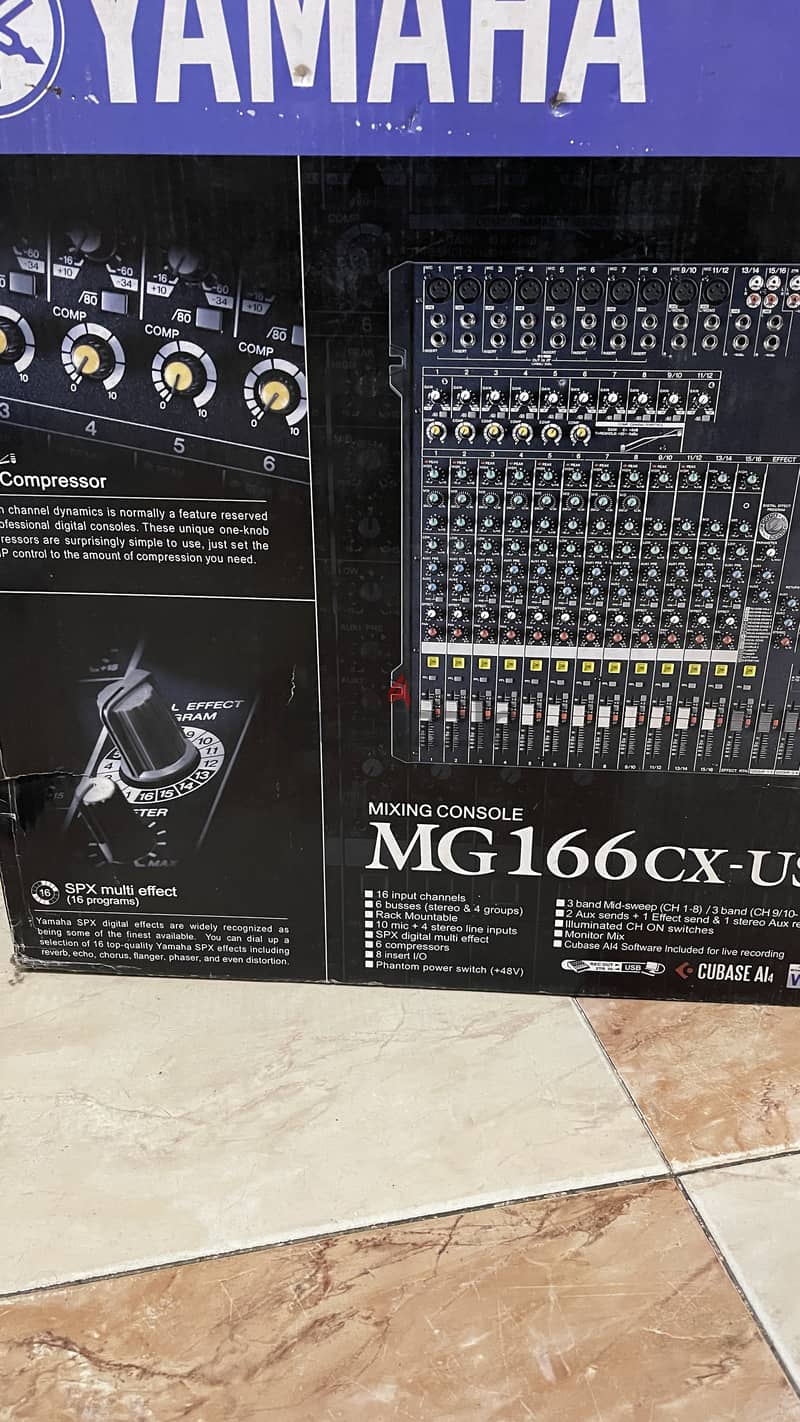 ميكسر ياماها MG166cx usb العملاق جديد وحالة الاستخدام (يوم واحد) 1