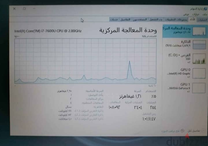 لاب توب ديل كور 7 الجيل السابع ssd 2