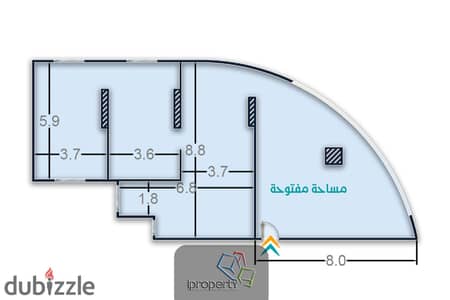 مكتب للايجار 199 م فلمنج - رخصة ادارى - دور اول