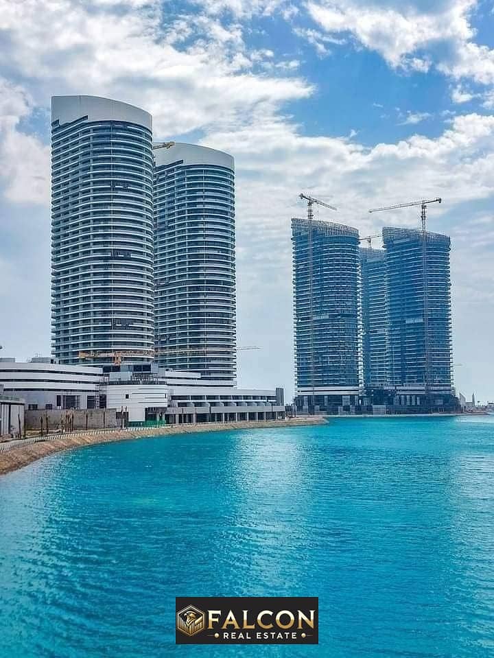 دوبلكس  350 م للبيع  sea view من كل الاتجاهات  في ابراج العلمين بالتقسيط علي اكبر عدد سنوات العلمين امام مزارين وفيو مراسي 0