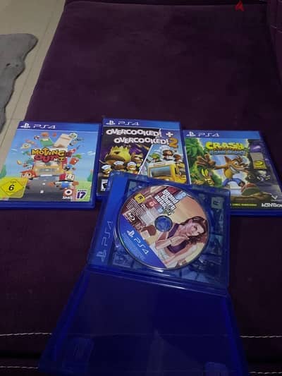 Ps4 Games GTA+Crash+Moving Out+Drive club+Over Cooked