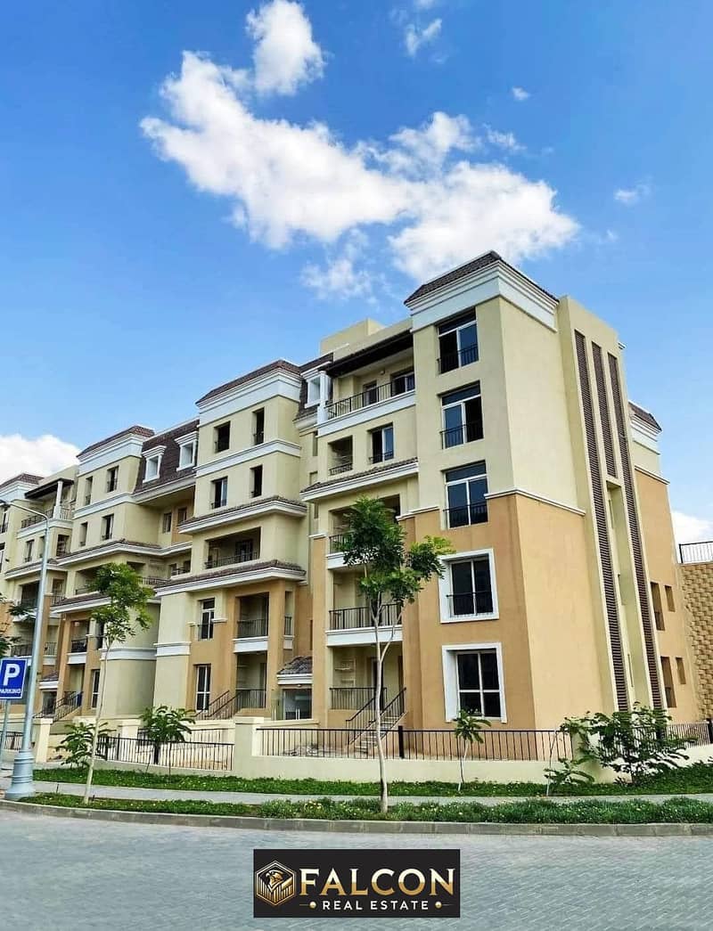 Apartment with garden for sale with 0% down payment and installments over 12 years in Sarai Compound near the American University and 0