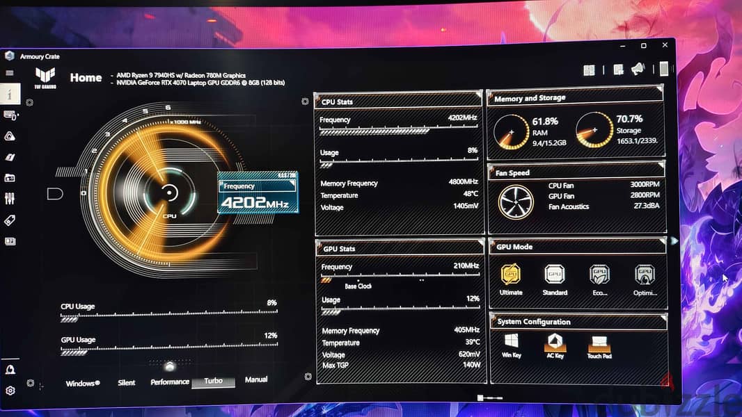 ASUS TUF Gaming A15 IPS QHD 165 HZ DCI-P3 100% 5