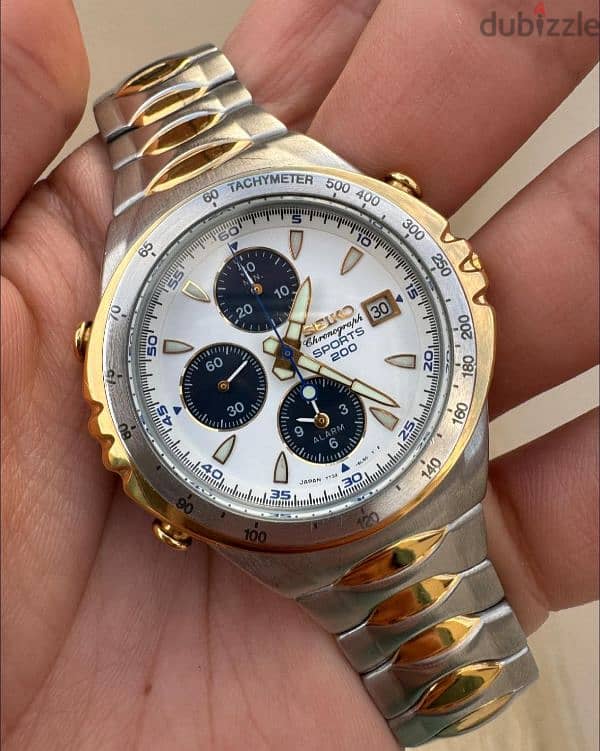 ساعة سيكو كرونوجراف يبانى سبورت Seiko Chronograph Vintage watch 3