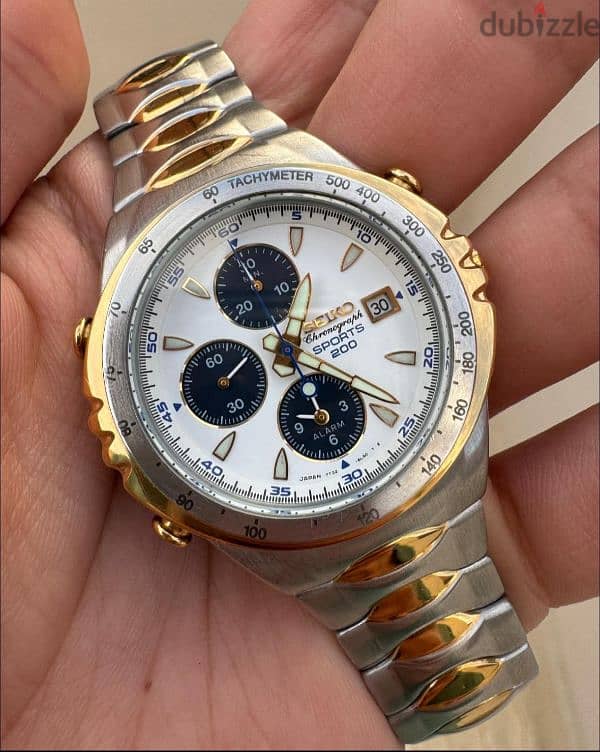 ساعة سيكو كرونوجراف يبانى سبورت Seiko Chronograph Vintage watch 11