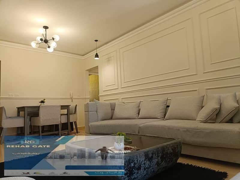 For rent in Al Rehab, a furnished apartment of 131 m, a very distinguished location 0