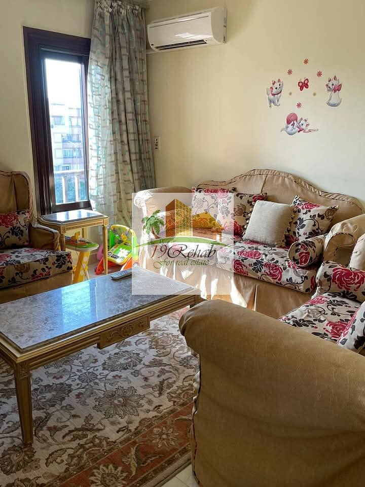 For sale in Al-Rehab, 130 sqm apartment, specially finished, at a special price 0