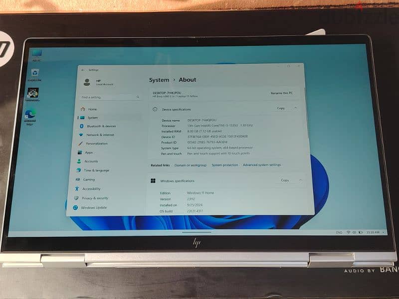 أتش بي 2x1 جديد زيرو Hp envy X360 i5 1335u 8g 15.6" touch 512g 6