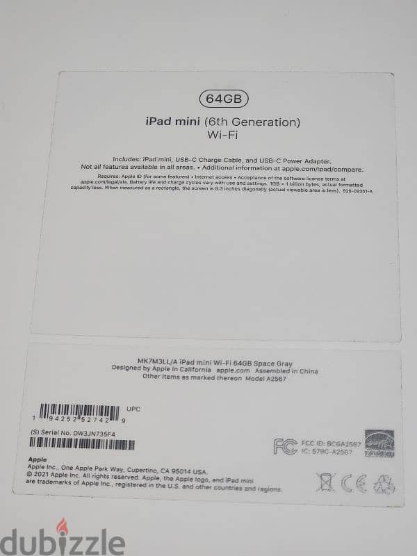 iPad mini 6 64 wifi  مشحون مرة واحدة 2