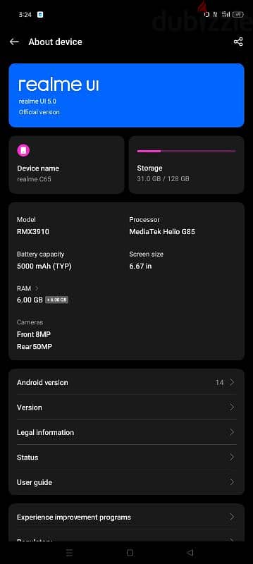 Realme C65 128G 6 RAM