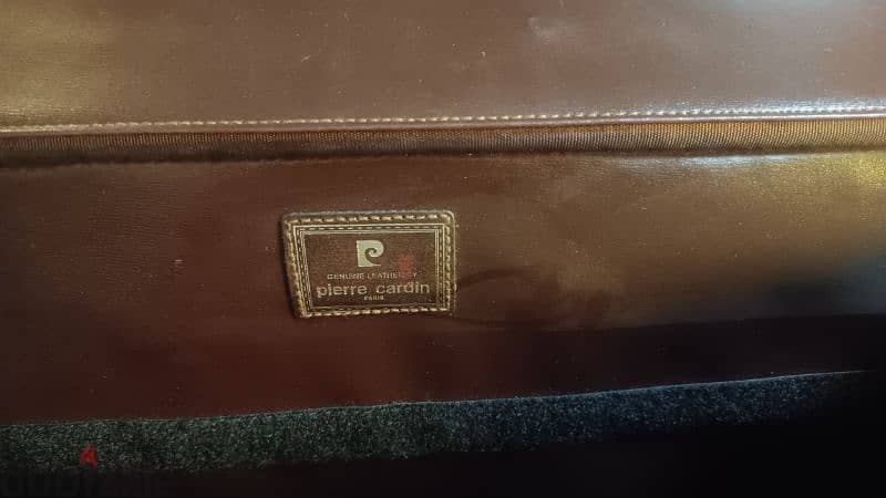 شنطة جلد اوريجنال pierre cardin pilot bag 11