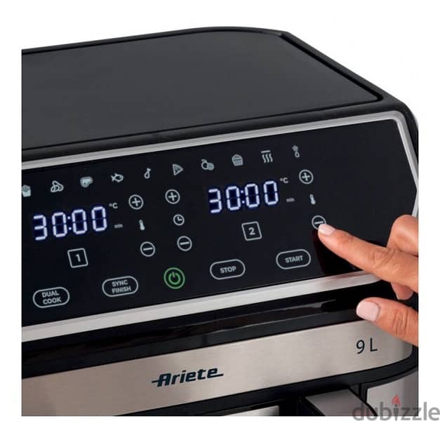 Ariete 4625 Air Fryer, Digital Display, 2100W, 9Liter - Black & Silver 3