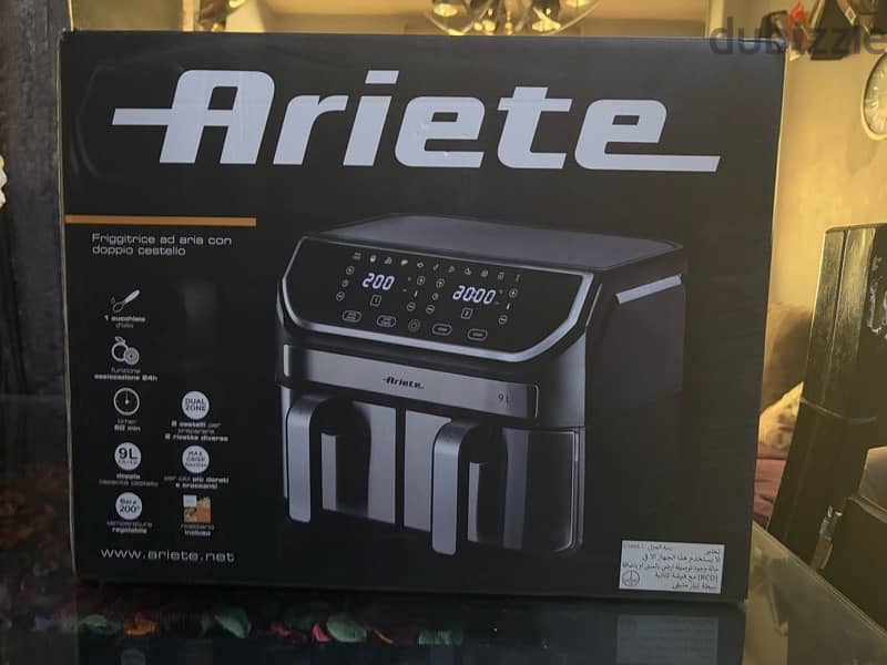 Ariete 4625 Air Fryer, Digital Display, 2100W, 9Liter - Black & Silver 6