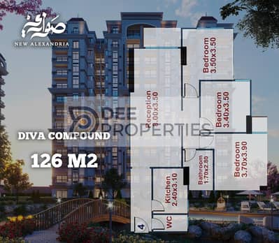 126 sqm apartment in Sawary Compound (View Direct, towers and lake), 40% discount on cash