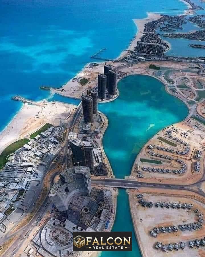 Apartment for sale first row hotel sea view double sea view and lagoon in heart of famous El Alamein Towers - the best investment on North Coast 0