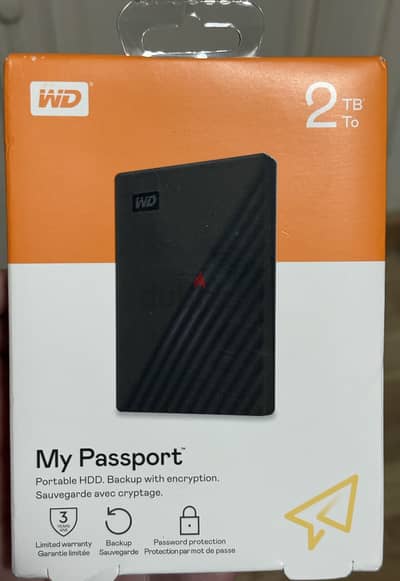 WD my passport external hard drive 2TB / هارد ٢ تيرا جديد