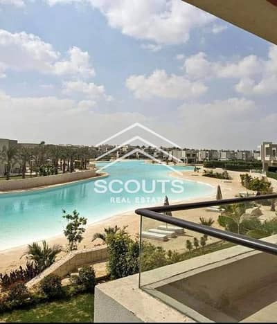 ready to move with 3,9 million cash finished super lux with furniture +ac's  3bedrooms for sale in azha ain sokhna first lagoon row corner location