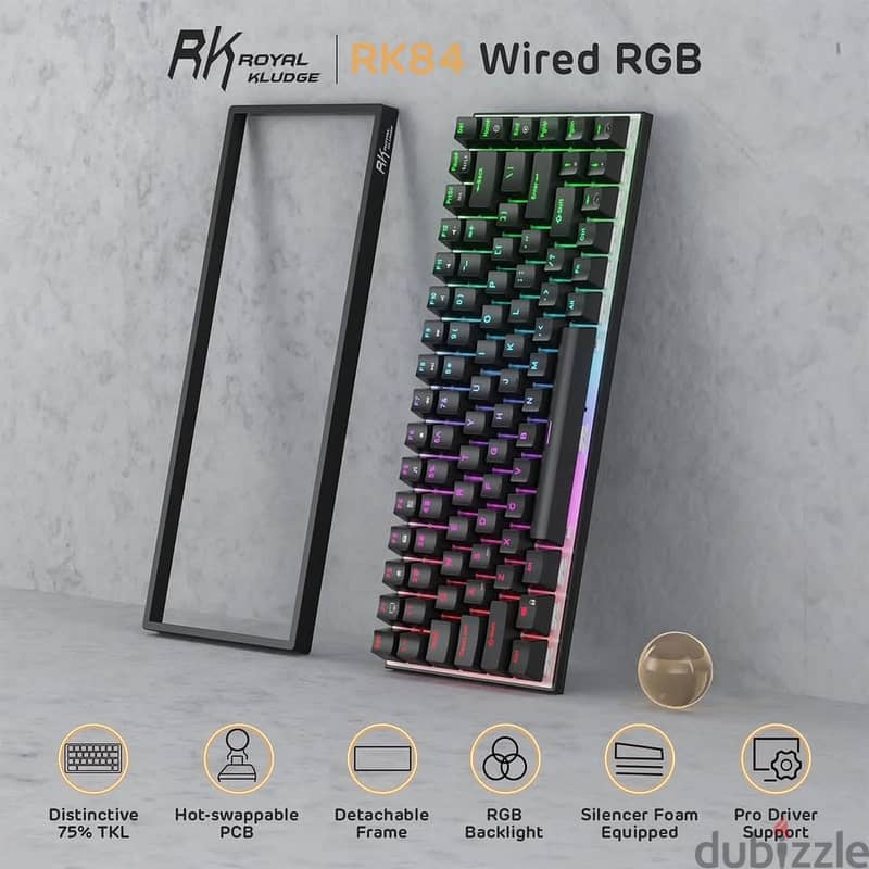 RK84 Royal Kludge 75% Wired Mechanical Keyboard 3