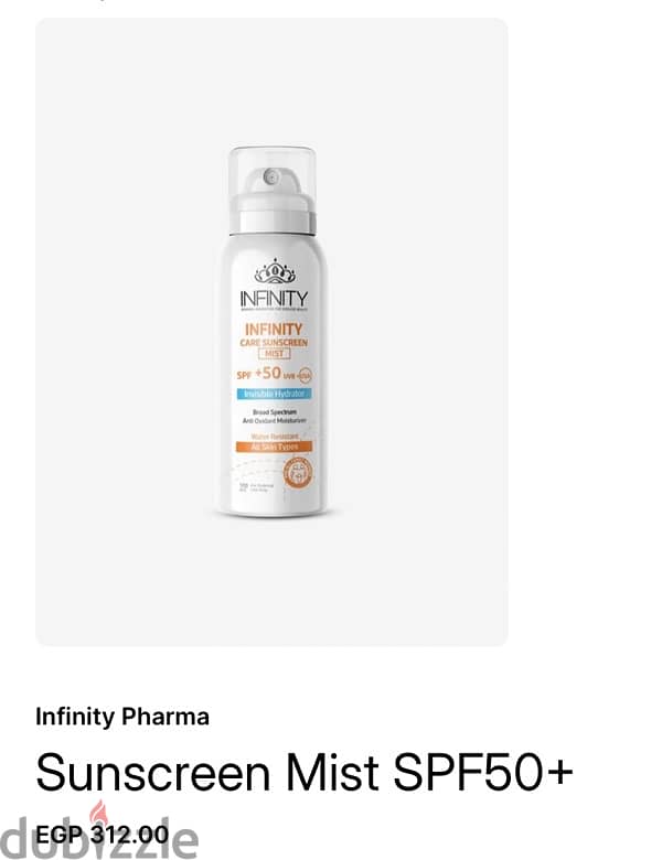 infinity sunscreen mist 0