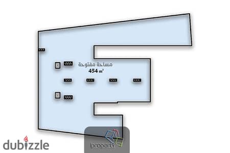 محل للايجار فى سموحه 454 م - نصف تشطيب
