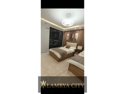 Duplex 210 meters for sale in Garden with furniture and appliances, ultra super deluxe finishing in the heart of the Fifth Settlement