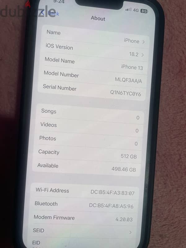 iPhone 13 512 gb battery life 85 8