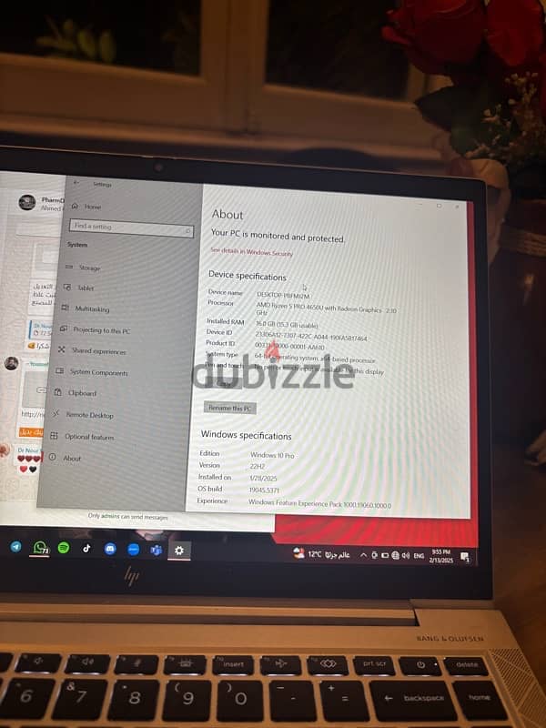 HP Laptop AMD Ryzen 5 Pro 4650U with Radeon Graphics 2.10 GHz 2