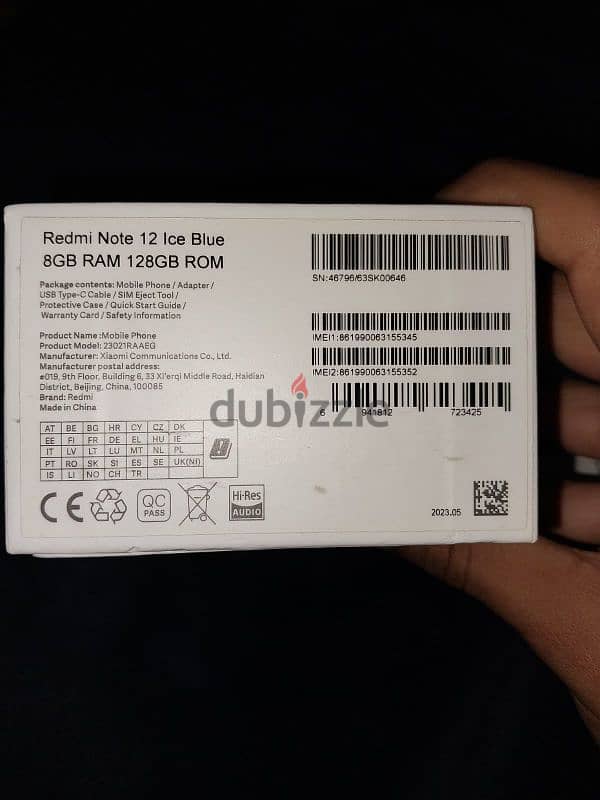 Redmi note 12 128GB/8RAM 7