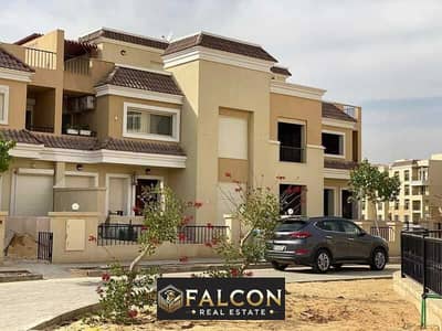 For sale without down payment and 12 years installments 3 floors villa full greenery view next to Madinaty for sale Sarai New Cairo Fifth Settlement