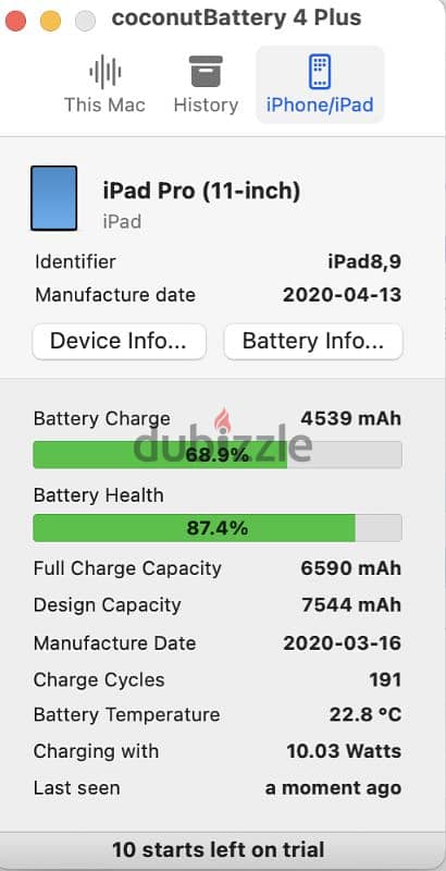 iPad pro 11" 2nd Gen + Pencil (87.4% Battery) 1