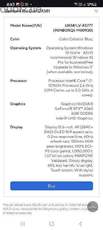 ASUS ZENBOOK PRO DUO I9 4