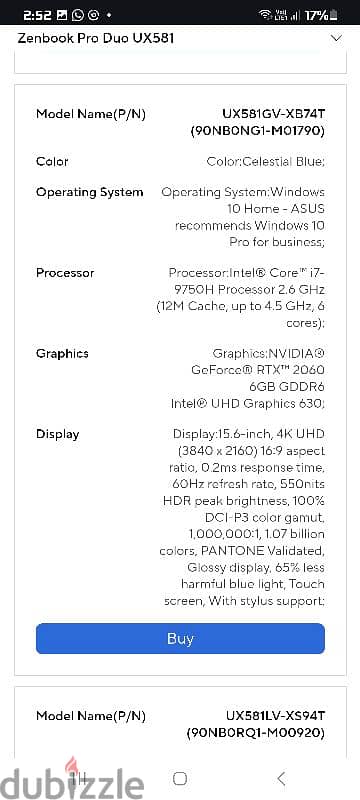 ASUS ZENBOOK PRO DUO I9 6