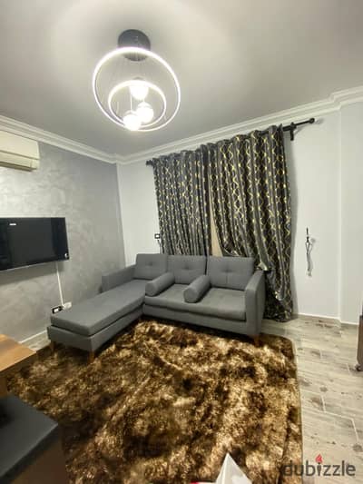 A special opportunity to rent a furnished studio in Madinaty, 50 meters in B12, one bedroom, reception, bathroom, kitchen, and bathroom. Balcony of th