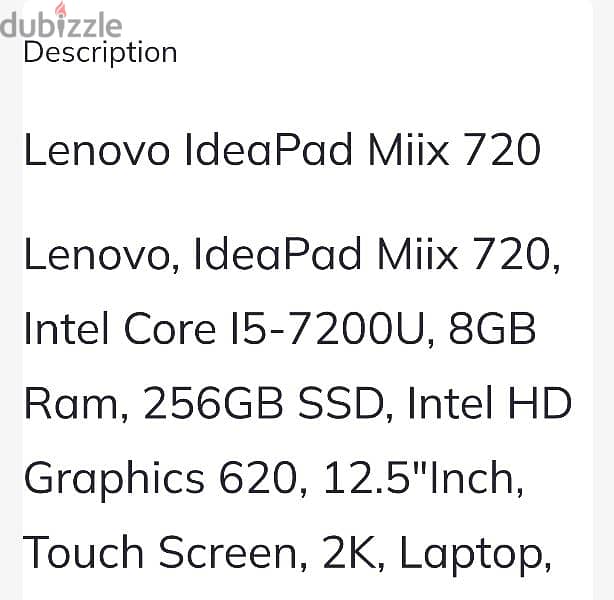 lenovo Miix 720 windows  tablet 15