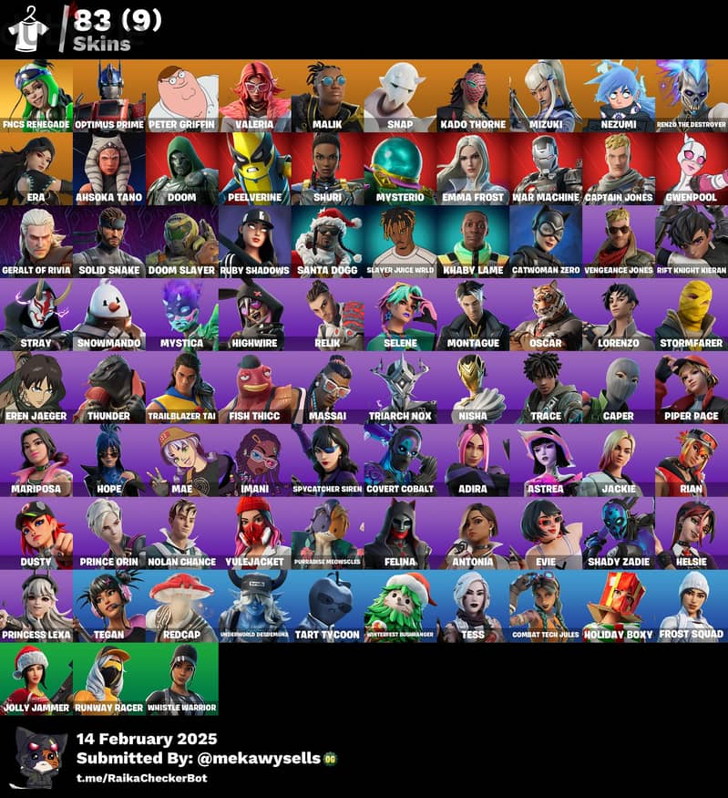 83 Skins fortnite account full access 0