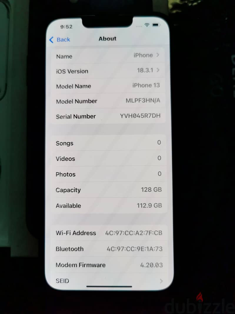 Iphone 13_128 بطارية 96% جديد لانج بالضمان والفاتورة وكل حاجته للبيع 4